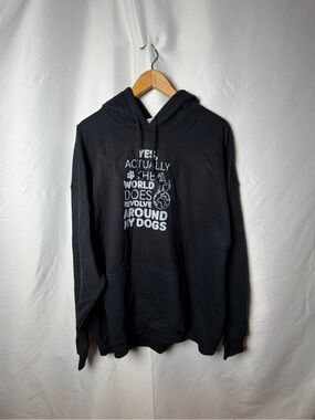 Gildan Black Hoodie with Dog Graphic Text